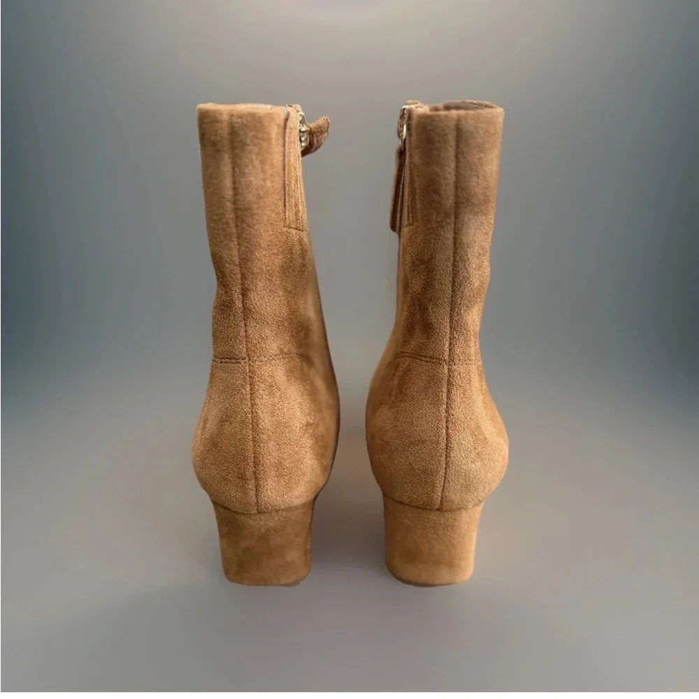 J Crew Sueded Snip Toe Brown Ankle Boots Women’s Size 8 **Never Worn**